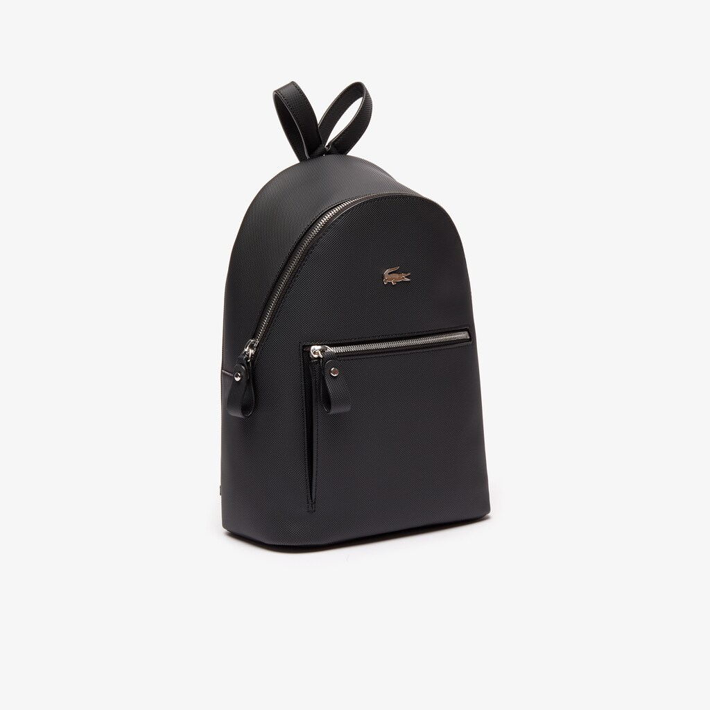 Mochilas Lacoste Daily Classic Coated Piqué Canvas Mujer Negros | YA7-33373S9