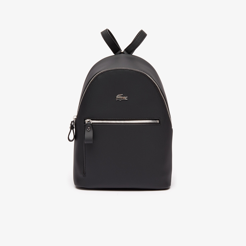 Mochilas Lacoste Daily Classic Coated Piqué Canvas Mujer Negros | YA7-33373S9