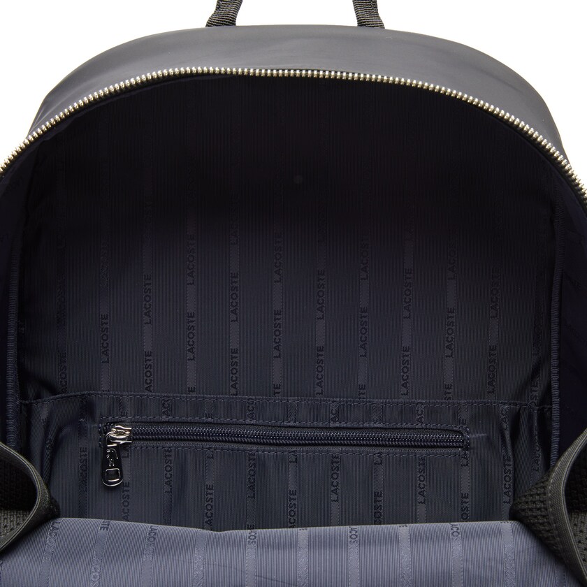 Mochilas Lacoste Hombre Negros Blancos L.12.12 Branded And Strap BU9-66276E0