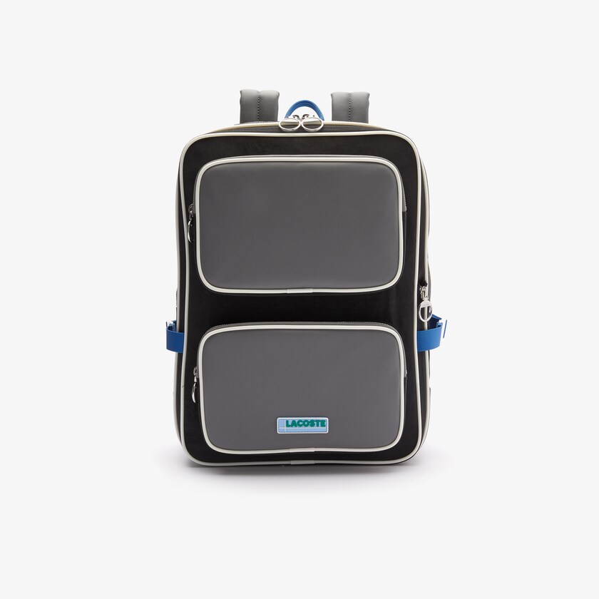 Mochilas Lacoste Hombre Grises Azules LCST Colorblocked Coated Canvas Square FN0-22532H2