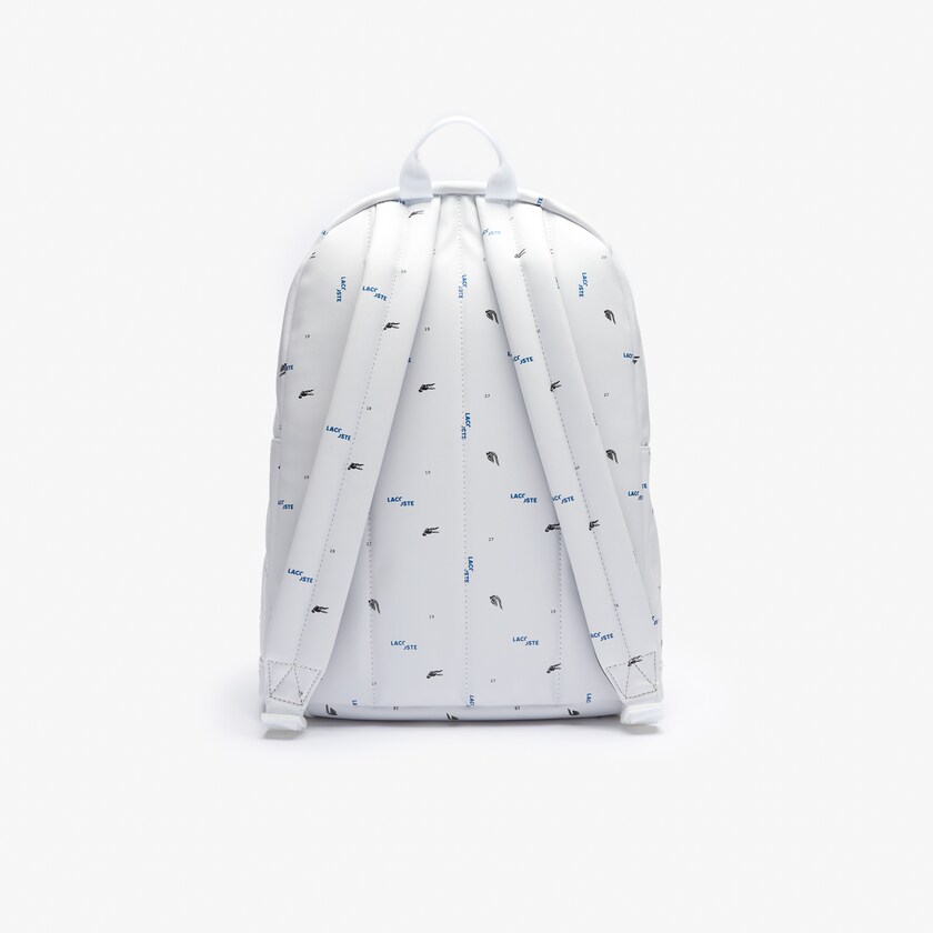 Mochilas Lacoste Hombre Blancos LCST Printed Coated Canvas XF1-48784B8