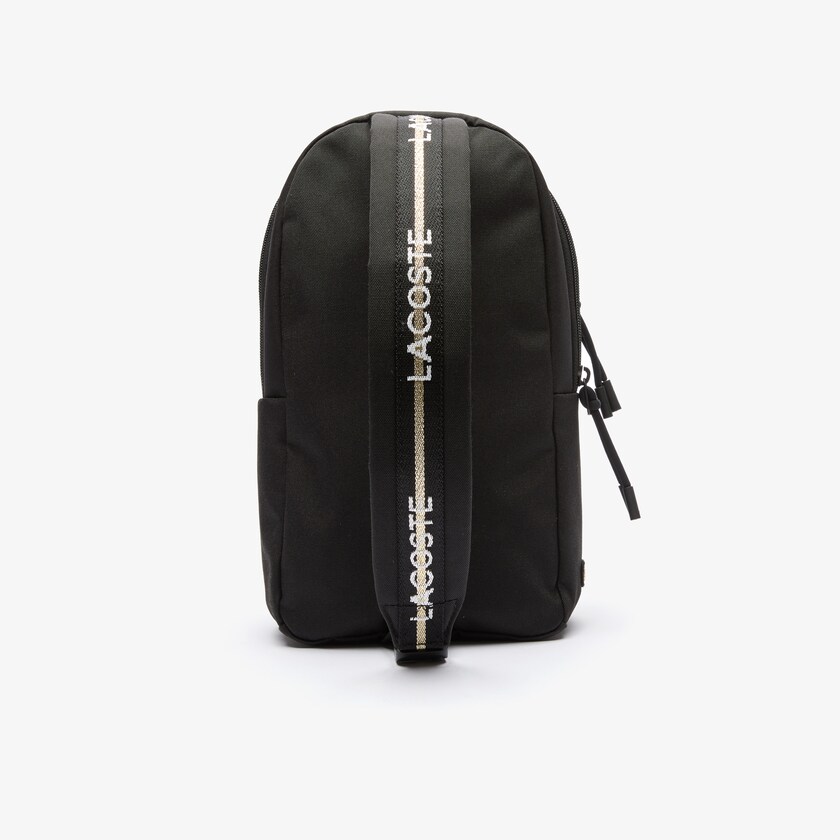 Mochilas Lacoste Hombre Negros Dorados Pocket TW0-09150L9