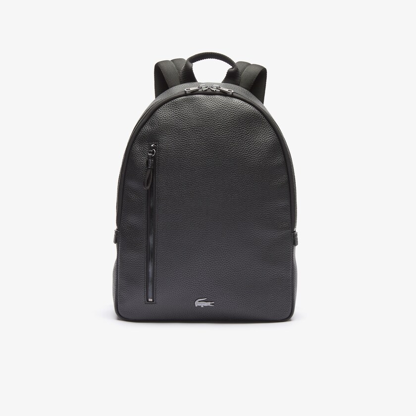 Mochilas Lacoste Hombre Negros Soft Mate Matte Full-Grain Cuero Flat VN5-99699Q7