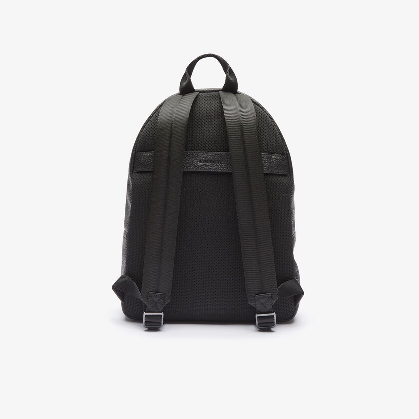 Mochilas Lacoste Hombre Negros Soft Mate Matte Full-Grain Cuero Flat VN5-99699Q7