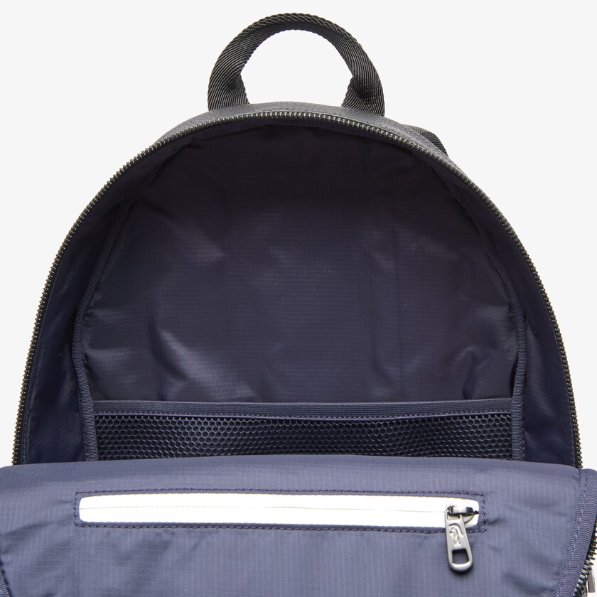 Mochilas Lacoste Hombre Negros Soft Mate Matte Full-Grain Cuero Flat VN5-99699Q7