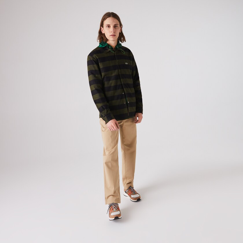 Camisas Lacoste Hombre Kaki Verdes Negros Checked Quilted Cotton Flannel UB5-13851H3