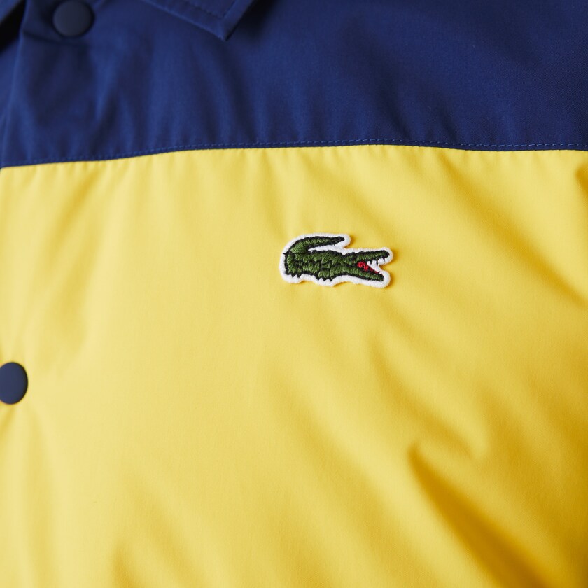 Camisas Lacoste Hombre Azules Amarillos Kaki Verdes Colorblock Water-Resistant Quilted JJ0-51485C7