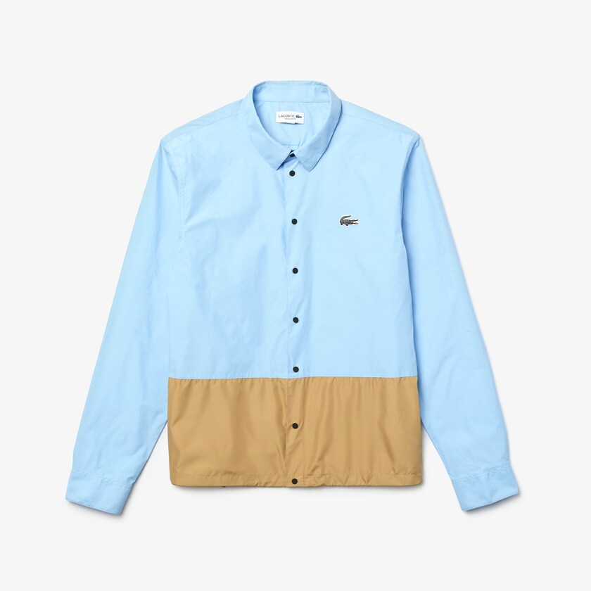 Camisas Lacoste Hombre Azules Beige Hawaiian Fit Colorblock CH0-69706L3