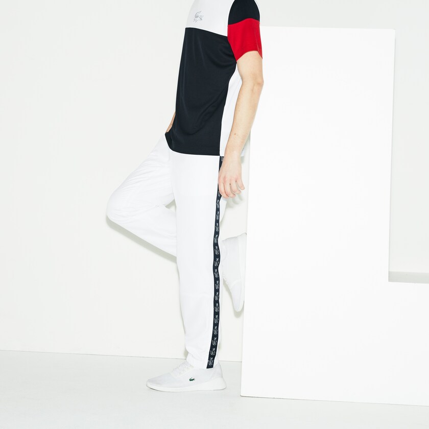 Pantalon Deportivo Lacoste SPORT Band Tennis Hombre Blancos Azul Marino Azules | BG4-63016H9