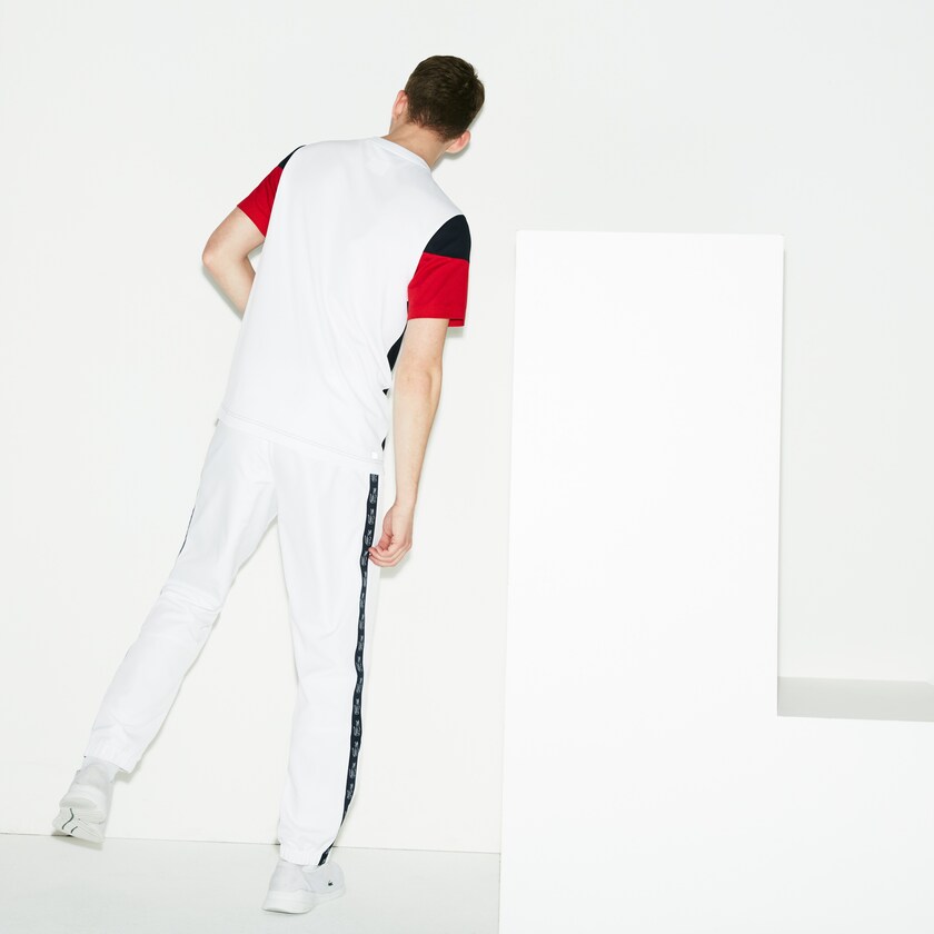 Pantalon Deportivo Lacoste SPORT Band Tennis Hombre Blancos Azul Marino Azules | BG4-63016H9