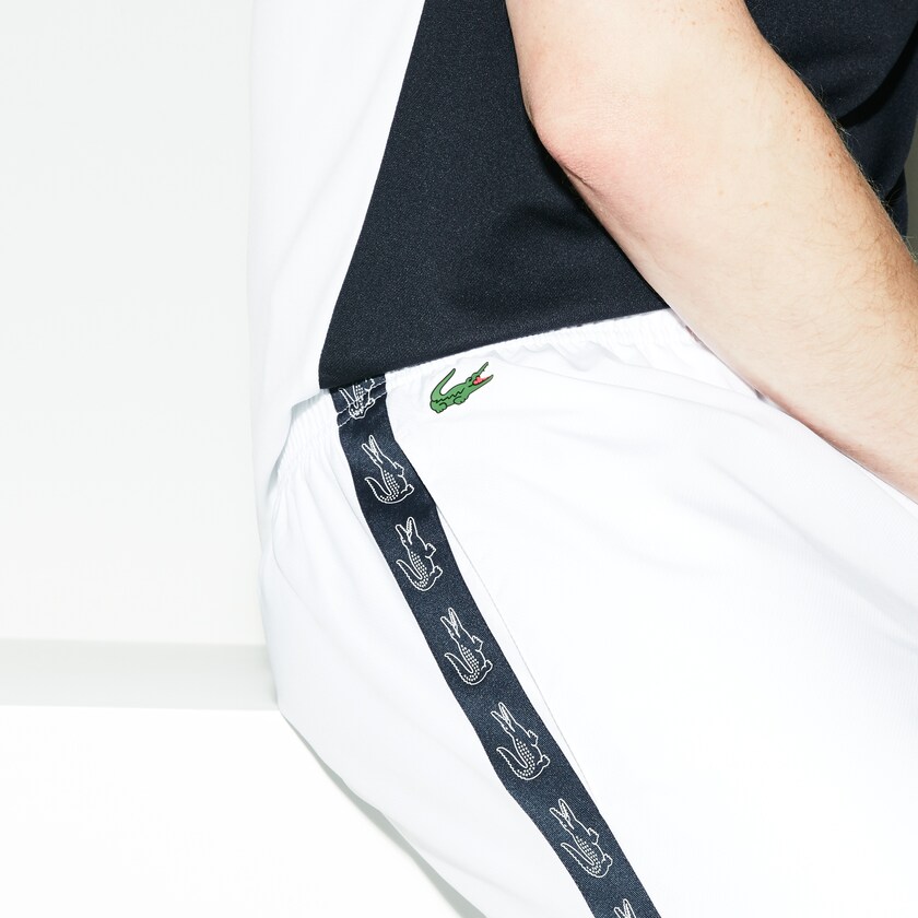 Pantalon Deportivo Lacoste SPORT Band Tennis Hombre Blancos Azul Marino Azules | BG4-63016H9