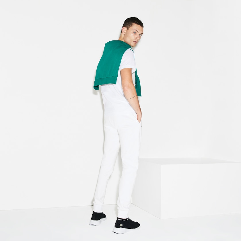 Pantalon Deportivo Lacoste SPORT Fleece Tennis Hombre Blancos | UW2-63596A2