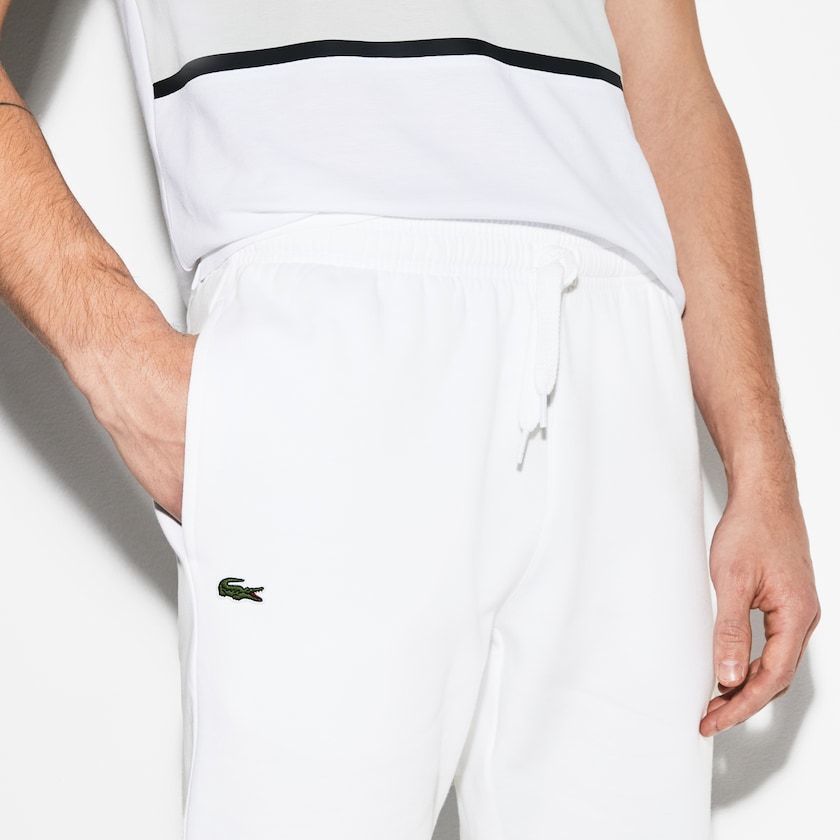 Pantalon Deportivo Lacoste SPORT Fleece Tennis Hombre Blancos | UW2-63596A2