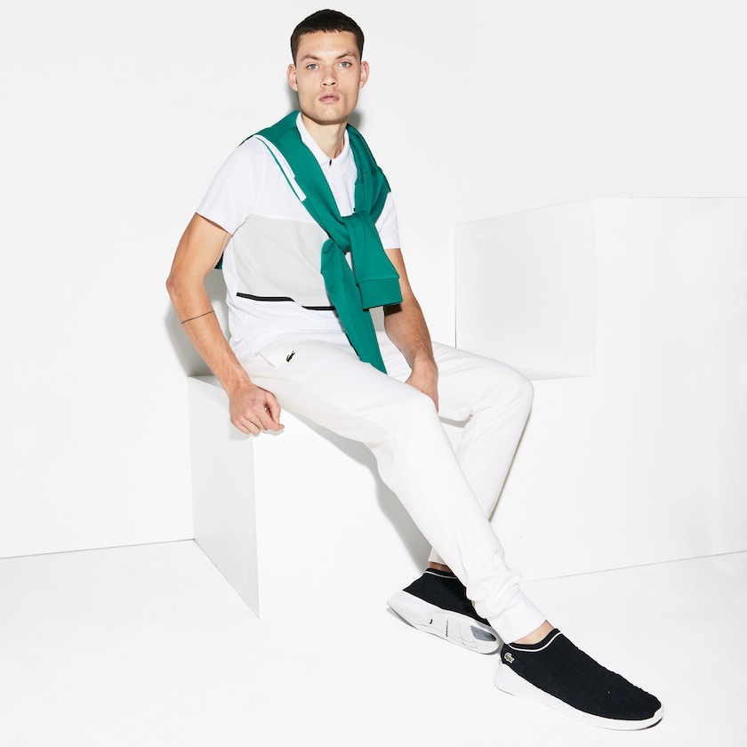 Pantalon Deportivo Lacoste SPORT Fleece Tennis Hombre Blancos | UW2-63596A2