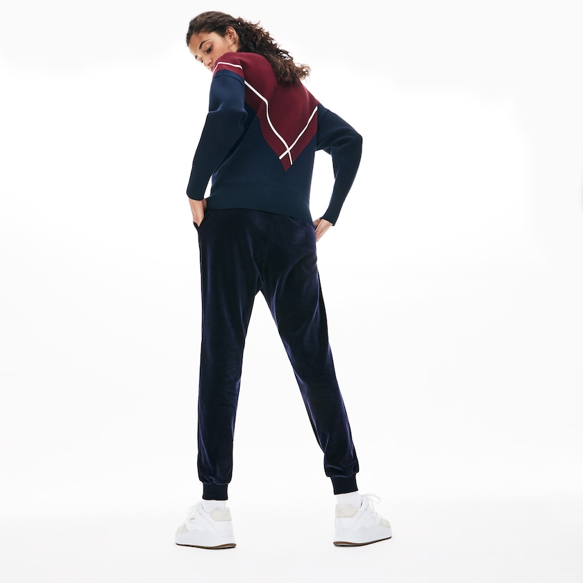 Pantalon Deportivo Lacoste Tapered Velour Terry Mujer Azul Marino Azules | FQ5-00630S1