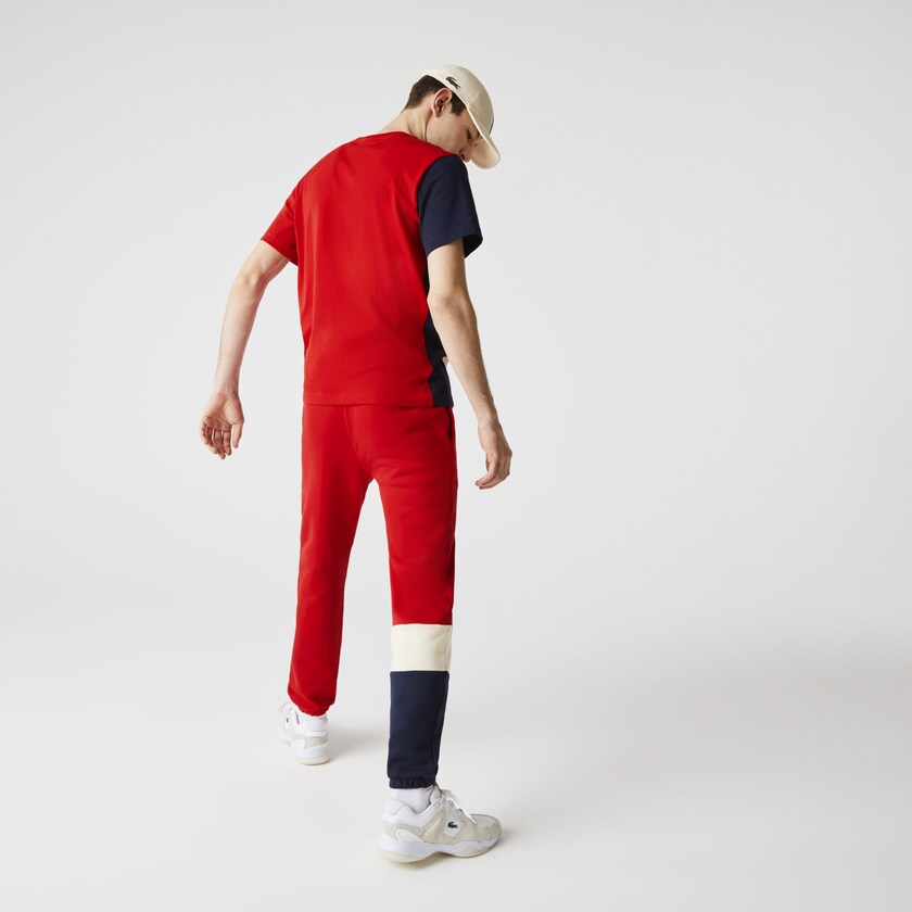 Pantalon Lacoste Colorblock Fleece Track Hombre Rojos Beige Azul Marino Azules | OH1-13551W2