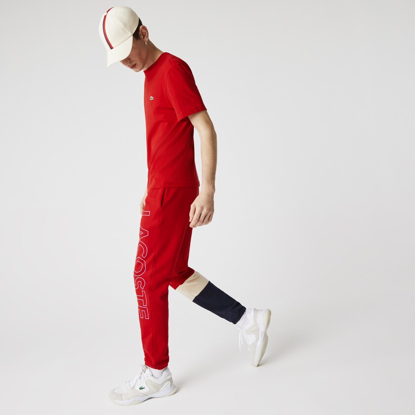 Pantalon Lacoste Colorblock Fleece Track Hombre Rojos Beige Azul Marino Azules | OH1-13551W2