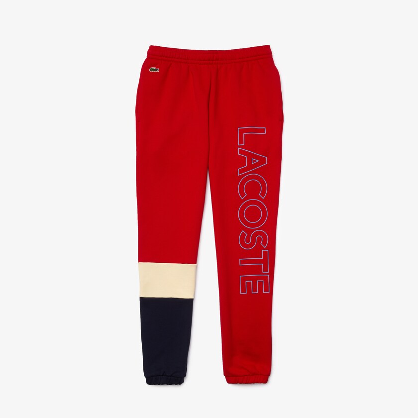 Pantalon Lacoste Colorblock Fleece Track Hombre Rojos Beige Azul Marino Azules | OH1-13551W2