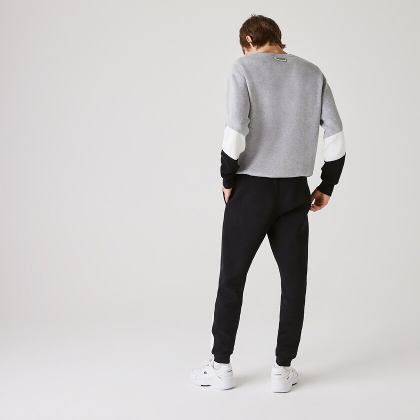 Pantalon Lacoste Colorblock Piqué Fleece Jogging Hombre Blancos Grises Negros | TJ1-70427N6