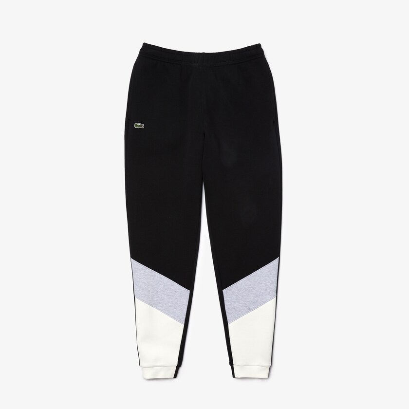 Pantalon Lacoste Colorblock Piqué Fleece Jogging Hombre Blancos Grises Negros | TJ1-70427N6