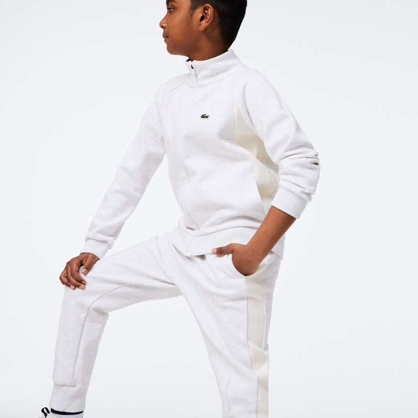 Pantalon Lacoste Niños Grises Blancos Azul Marino Azules Full-Zip Contrast Side Panels Fleece ZG2-42564Y7