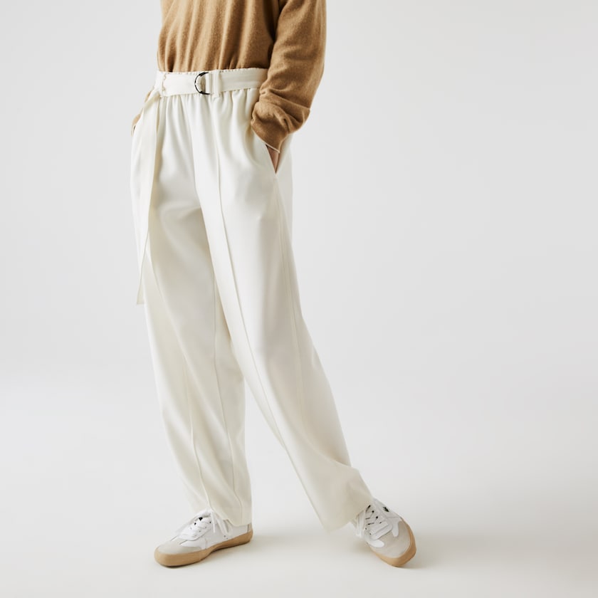 Pantalon Lacoste High-Waisted Flared Wool Blend Mujer Blancos | WP4-05100M4