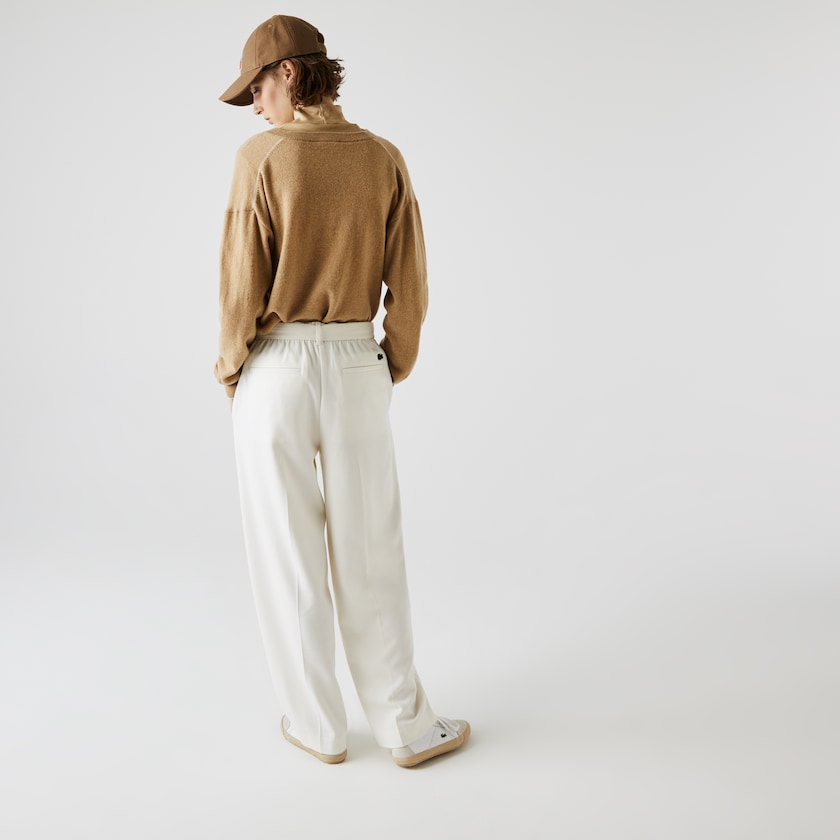 Pantalon Lacoste High-Waisted Flared Wool Blend Mujer Blancos | WP4-05100M4