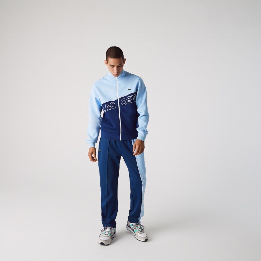 Pantalon Lacoste LIVE Colorblock Light Neoprene Tracksuit Hombre Azules | KW7-45004M7
