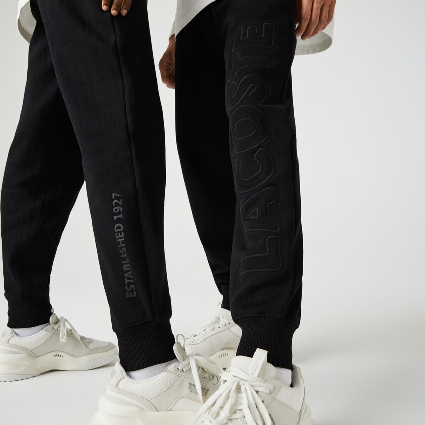 Pantalon Lacoste LIVE Embroidered Cotton Blend Tracksuit Hombre Negros | LM6-81228P5