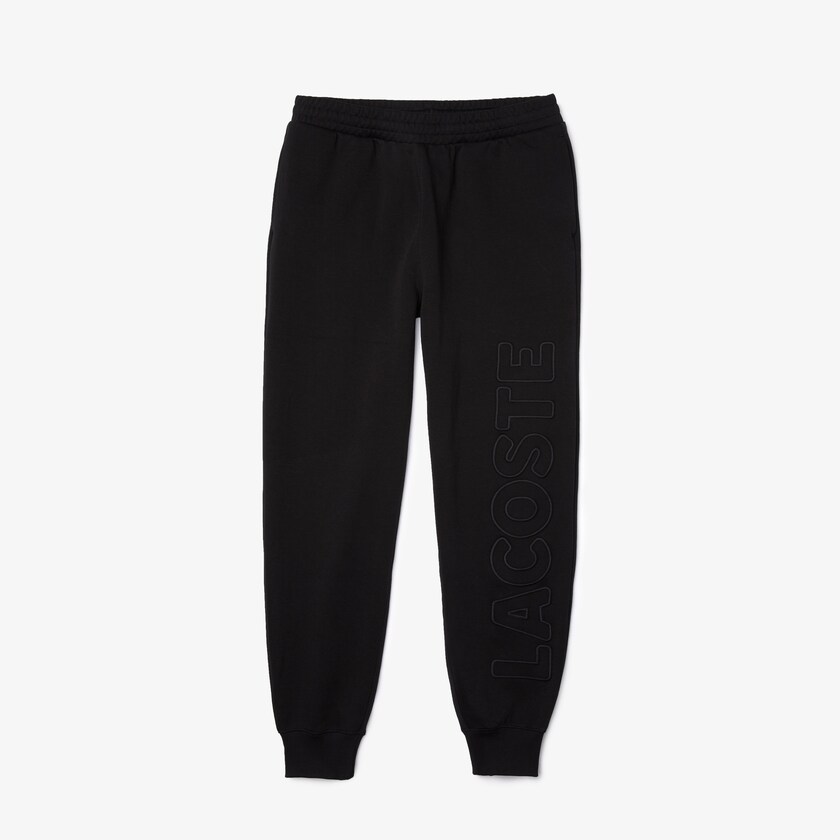Pantalon Lacoste LIVE Embroidered Cotton Blend Tracksuit Hombre Negros | LM6-81228P5