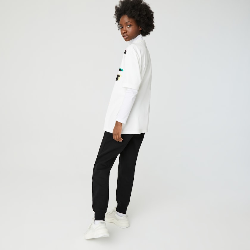 Pantalon Lacoste LIVE Embroidered Cotton Blend Tracksuit Hombre Negros | LM6-81228P5
