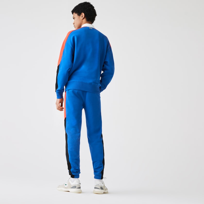 Pantalon Lacoste LIVE Embroidered Two-Tone Track Hombre Azules Blancos | YE4-64516O8