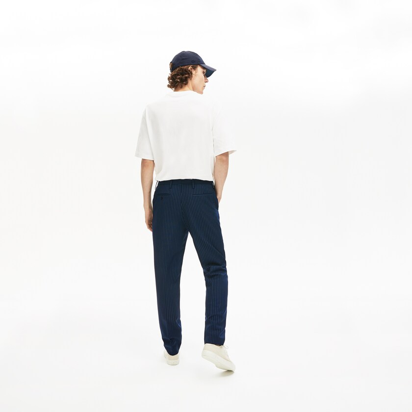Pantalon Lacoste LIVE Fine Pinstriped Wool Suit Hombre Azules Blancos | YP6-20472R7