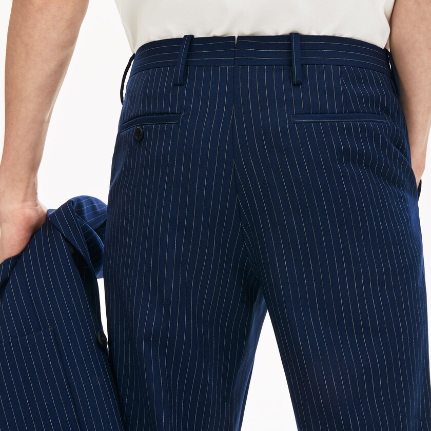 Pantalon Lacoste LIVE Fine Pinstriped Wool Suit Hombre Azules Blancos | YP6-20472R7
