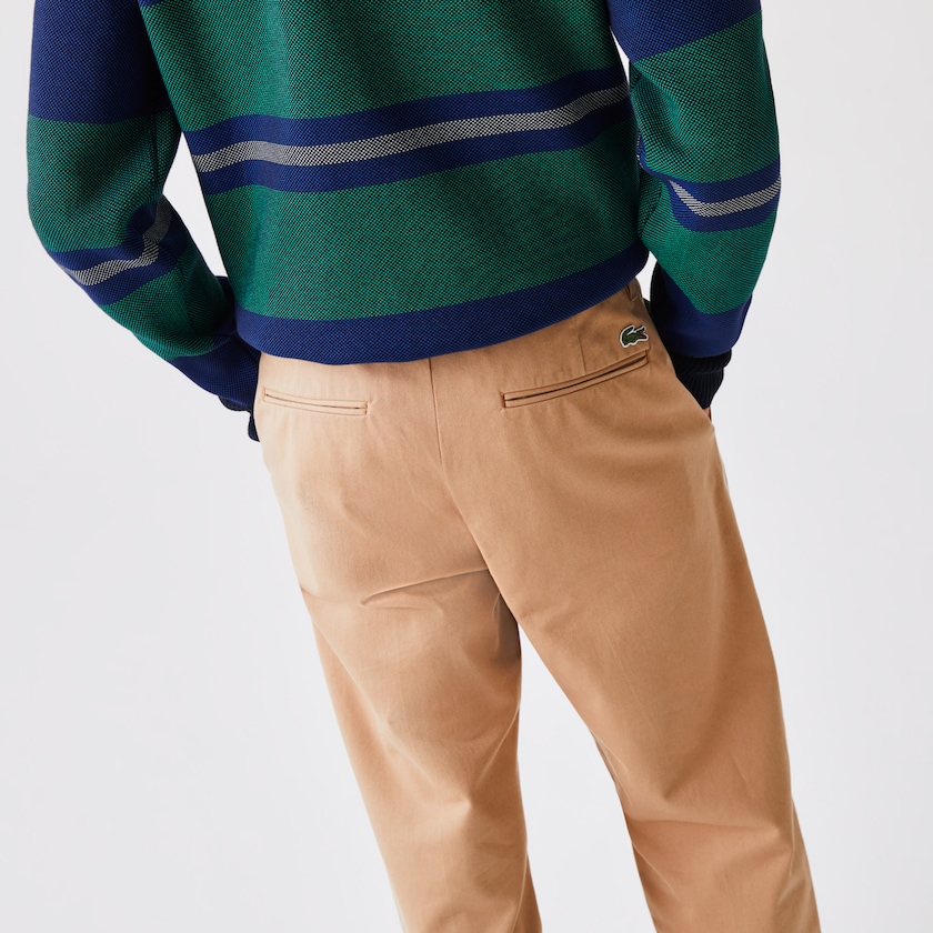 Pantalon Lacoste LIVE Five-Pocket Chino Hombre Beige | ZY1-76297X1