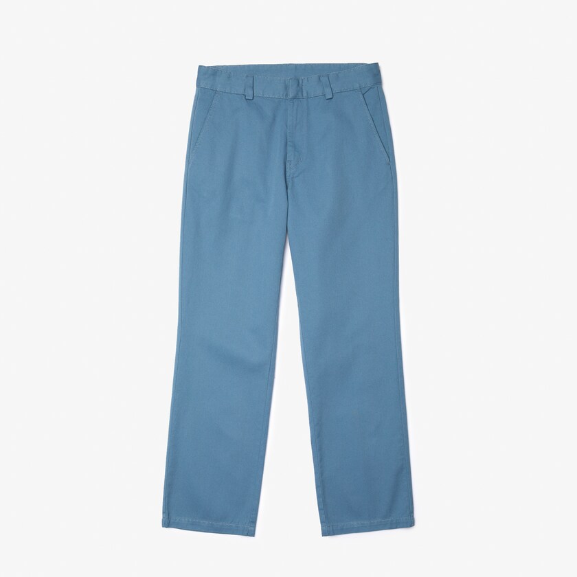 Pantalon Lacoste LIVE Standard Fit Pleated Cotton Chino Hombre Azules | EO5-92229N2
