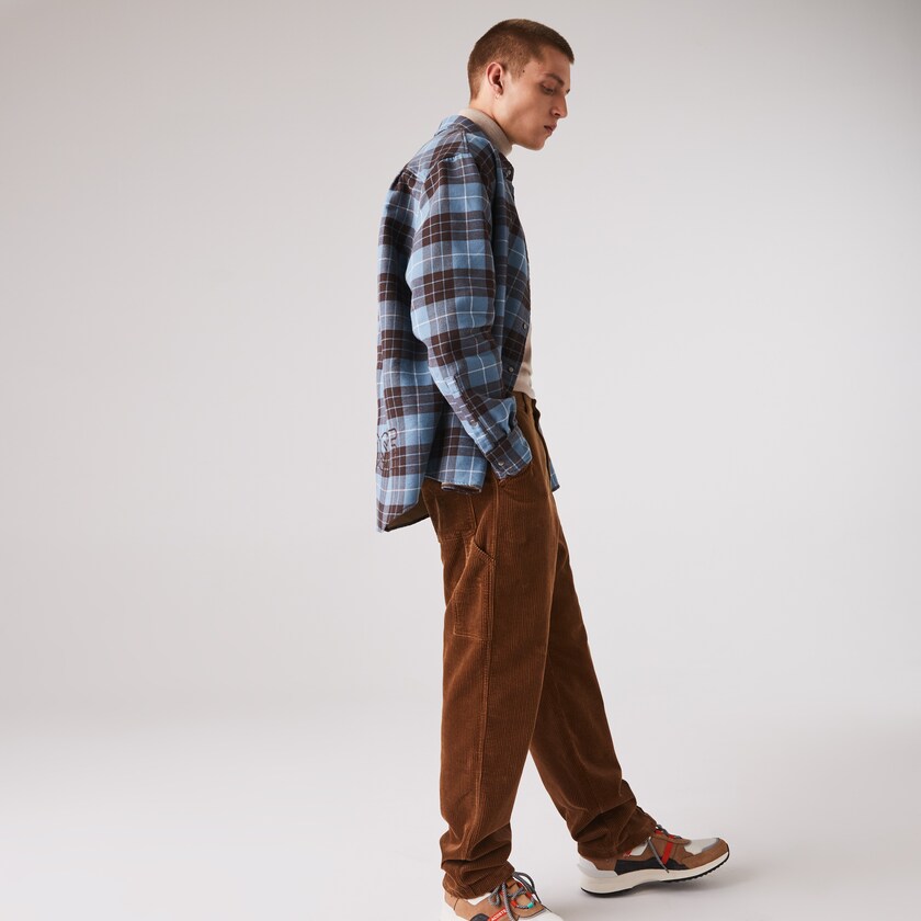 Pantalon Lacoste LIVE Standard Fit Ribbed Velvet Cotton Hombre Marrom | NJ1-24562E1