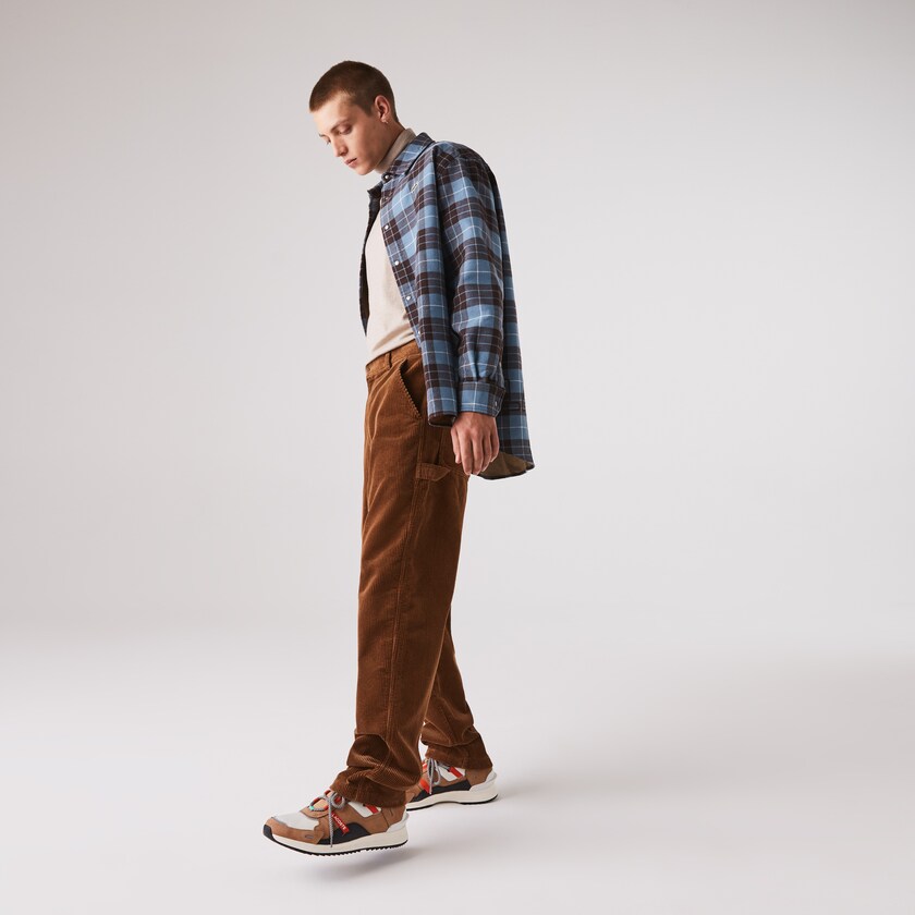 Pantalon Lacoste LIVE Standard Fit Ribbed Velvet Cotton Hombre Marrom | NJ1-24562E1