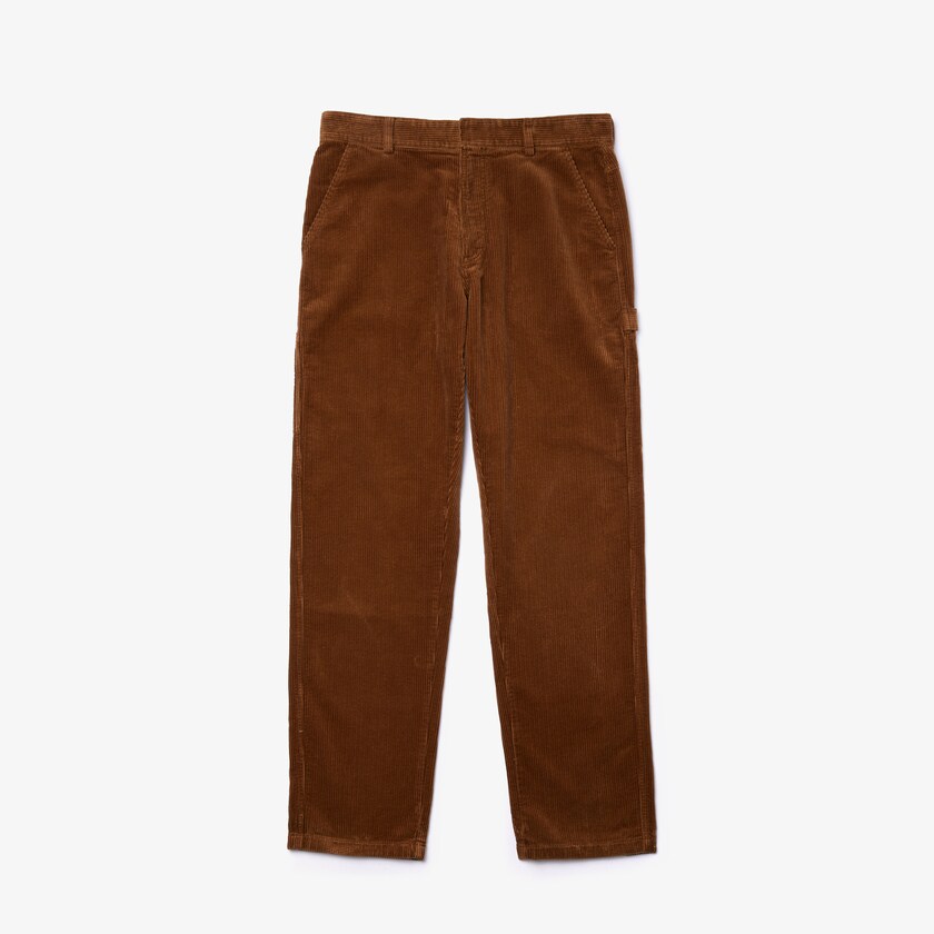 Pantalon Lacoste LIVE Standard Fit Ribbed Velvet Cotton Hombre Marrom | NJ1-24562E1