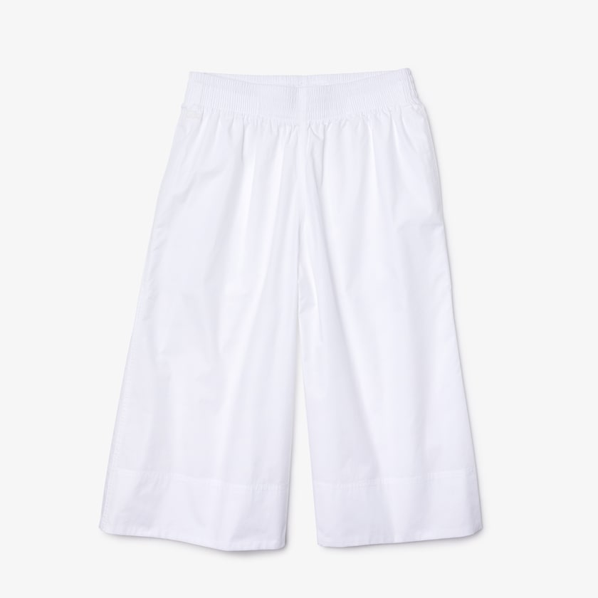 Pantalon Lacoste Light Cotton Poplin Culottes Mujer Blancos | MG5-10411K4