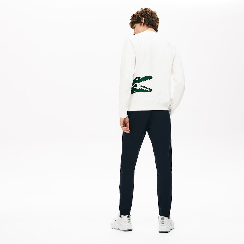 Pantalon Lacoste Pleated Cotton-Silk Track Hombre Azul Marino Azules Kaki Verdes | JO8-77577G6