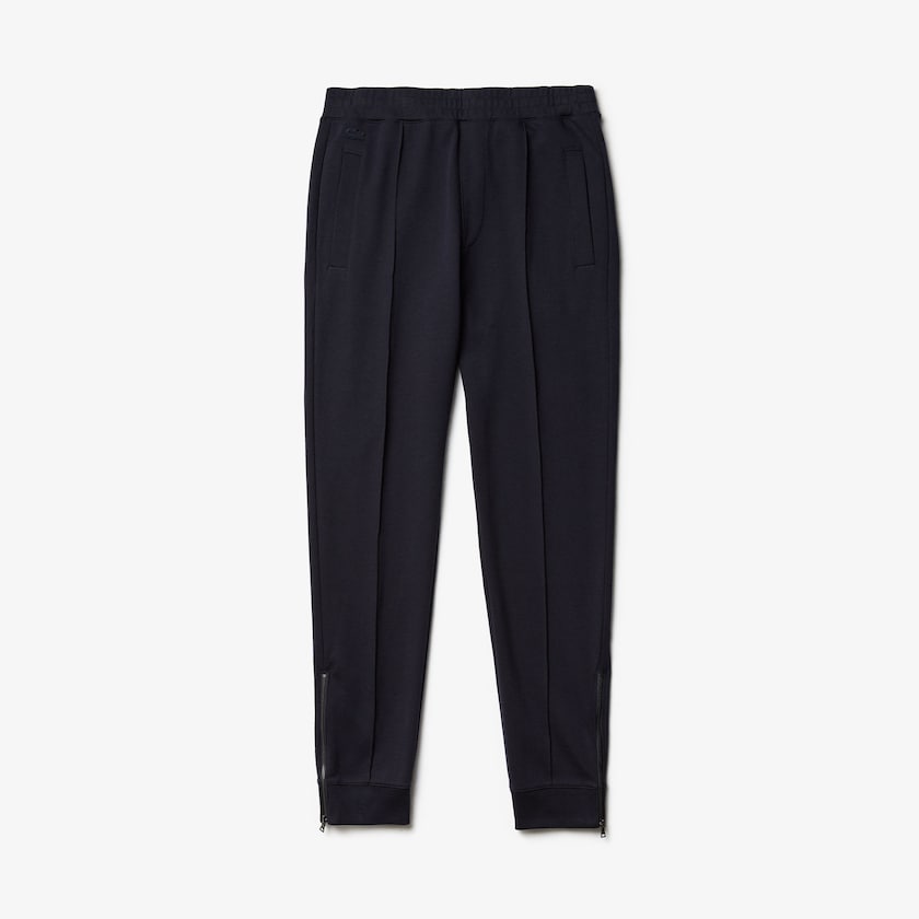 Pantalon Lacoste Pleated Cotton-Silk Track Hombre Azul Marino Azules Kaki Verdes | JO8-77577G6