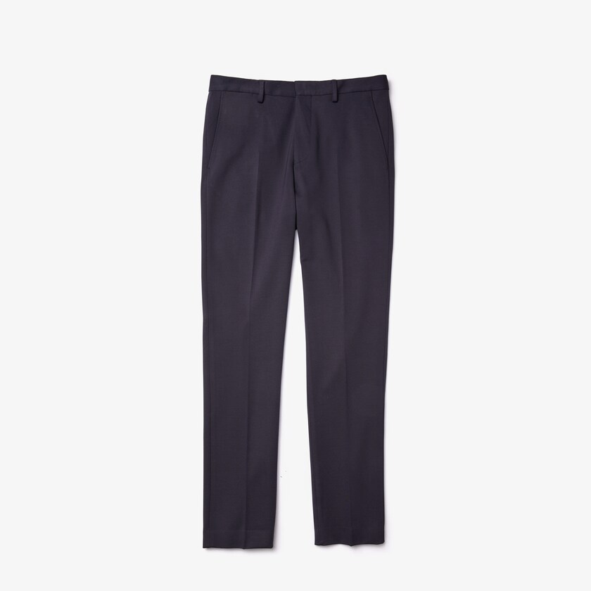 Pantalon Lacoste Pleated Stretch Chino Hombre Azul Marino Azules | AO5-78987E4