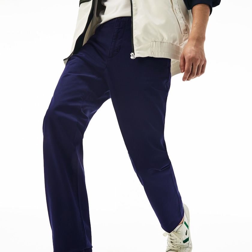 Pantalon Lacoste Regular Fit Cotton Gabardine Chino Hombre Azul Marino Azules | NV7-57765J3