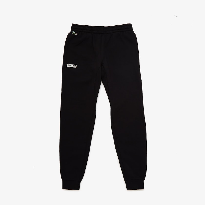Pantalon Lacoste SPORT Badge Fleece Jogging Hombre Negros Grises | FD6-15451P2