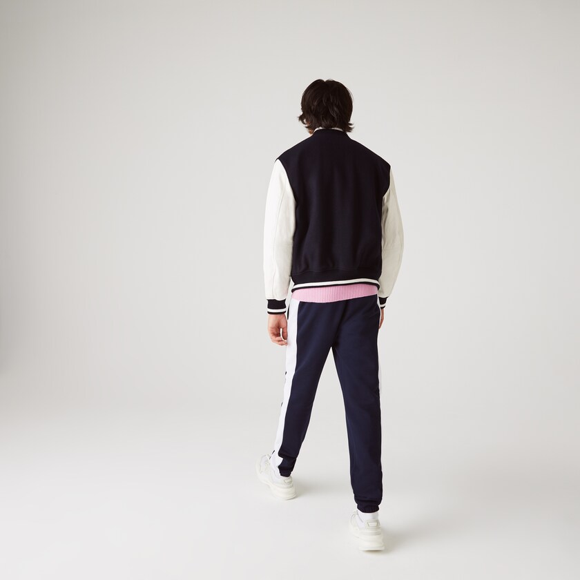 Pantalon Lacoste SPORT Bicolour Fleece Jogging Hombre Azul Marino Azules Blancos | MW0-08780F2
