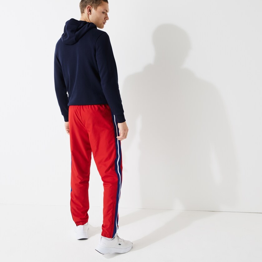 Pantalon Lacoste SPORT Contrast Bands Lightweight Tracksuit Hombre Rojos Azules Blancos | RL7-94599M0
