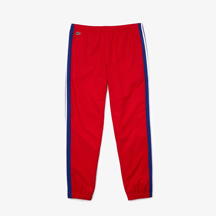Pantalon Lacoste SPORT Contrast Bands Lightweight Tracksuit Hombre Rojos Azules Blancos | RL7-94599M0