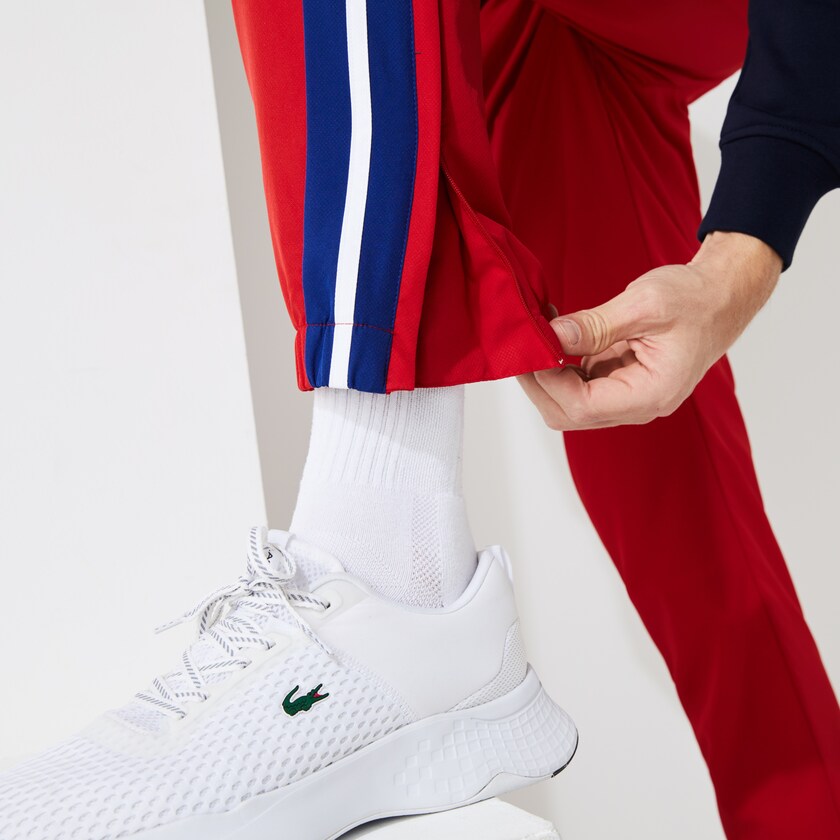 Pantalon Lacoste SPORT Contrast Bands Lightweight Tracksuit Hombre Rojos Azules Blancos | RL7-94599M0