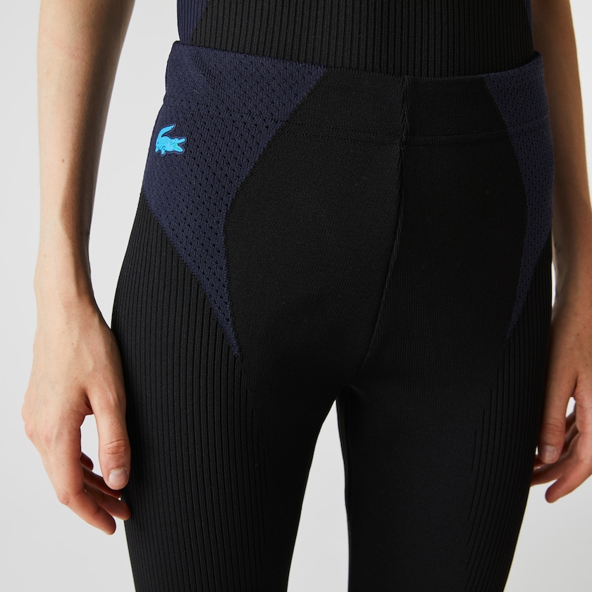 Pantalon Lacoste SPORT Ergonomic Knit Leggings Mujer Negros Azul Marino Azules | NW5-13431O1